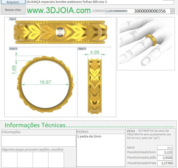 ALIANÇA especiais bombe arabescos folhas 500 crav 2 1120190600003 FICHA azul