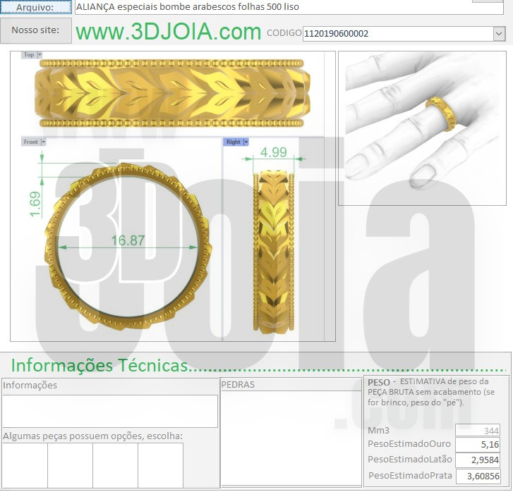 ALIANÇA especiais bombe arabescos folhas 500 liso 1120190600002 FICHA