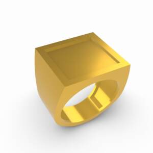 ANEL Masculino sinete quadrado 2000 borda 2mm lisa z