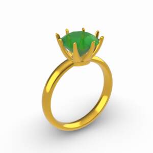 ANEL Solitario ou noivado pedra de cor redondo 10mm lat 300 aro bombe 1140191200037 z