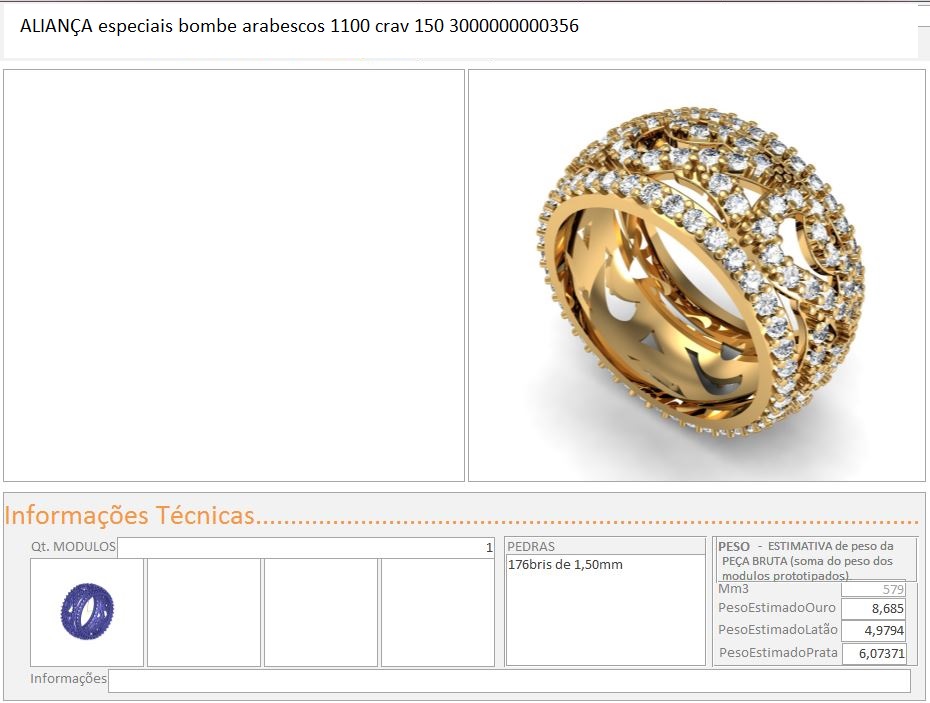ALIANÇA especiais bombe arabescos 1100 crav 150 3000000000356 AZUL