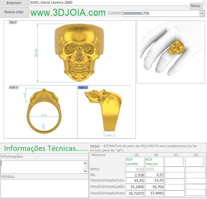 ANEL Geral caveira 2880 3000000001776 ficha pink