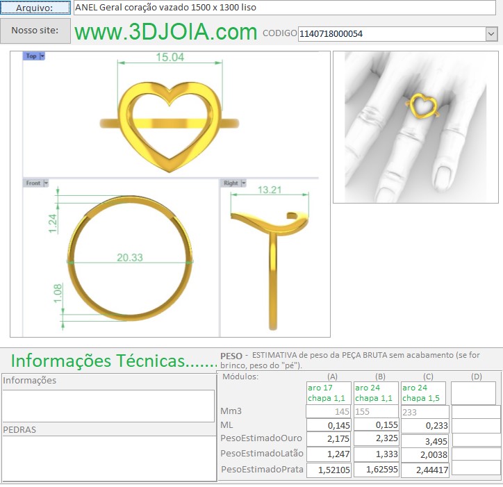ANEL Geral coração vazado 1500 x 1300 liso 1140718000052 yB FICHA