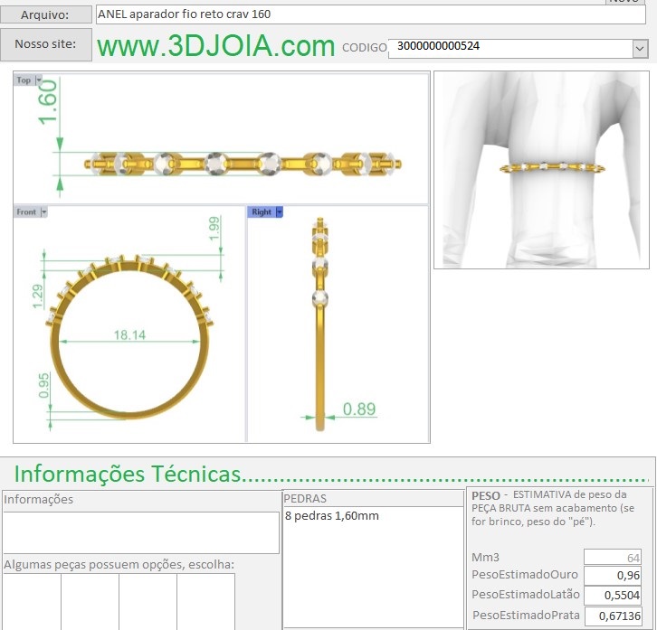 ANEL aparador fio reto crav 160 3000000000524 ficha lilas