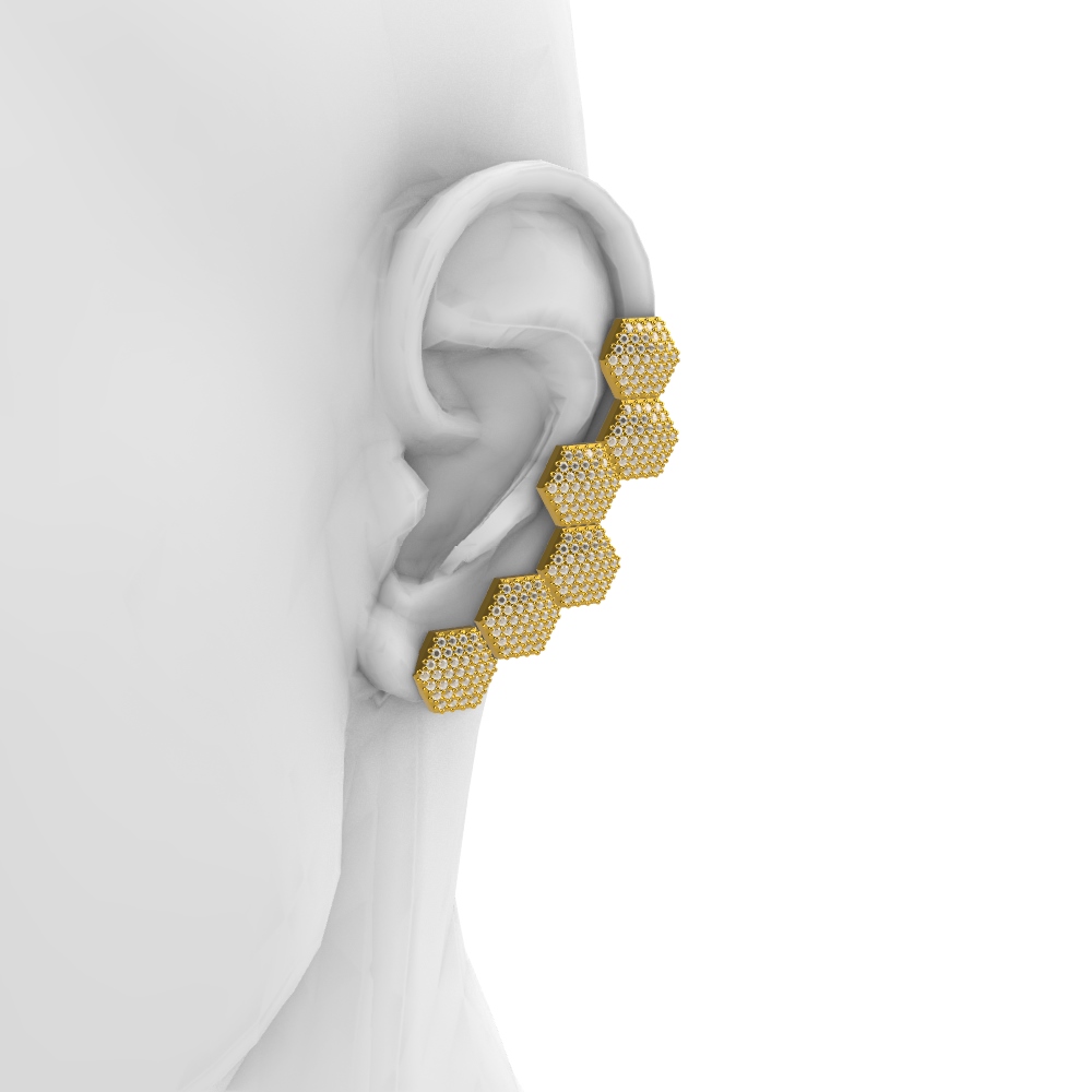 Pingente Brinco BRP hexagono 10x12mm bris130 alternativa e