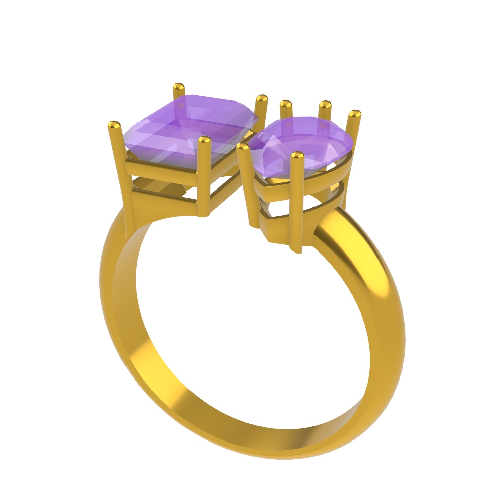 ANEL Aberto Pedra de cor octogonal 8x6 e gota 9x6 N18 z